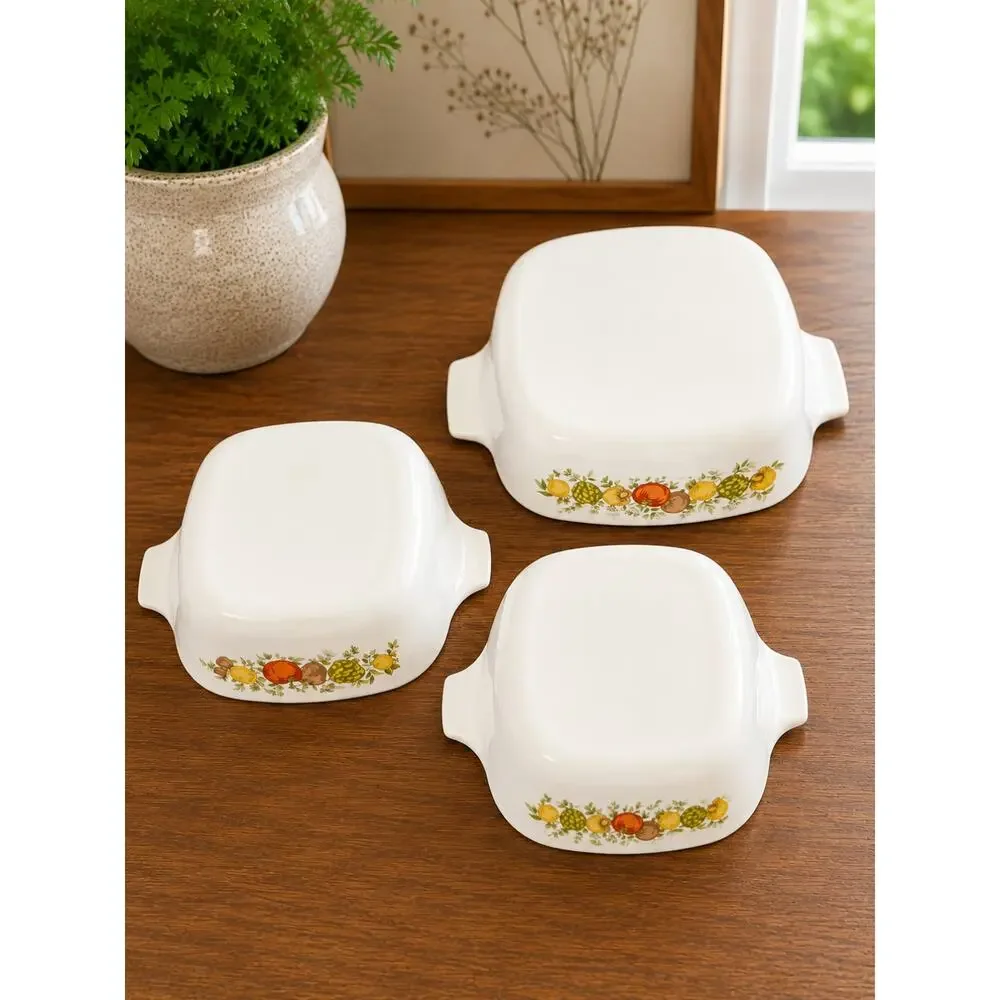 Spice O' Life L’Echalote Corningware 3 Pc. Casserole / Serving Set, Vintage!